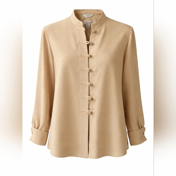 Talbots Petites 100% Silk Button Down Blouse – Size 12 Petite (Fits L Petite) - Picture 2 of 6